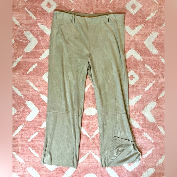 Max Studio Vintage Faux Suede Mint Wide Leg Pants - Picture 1 of 5